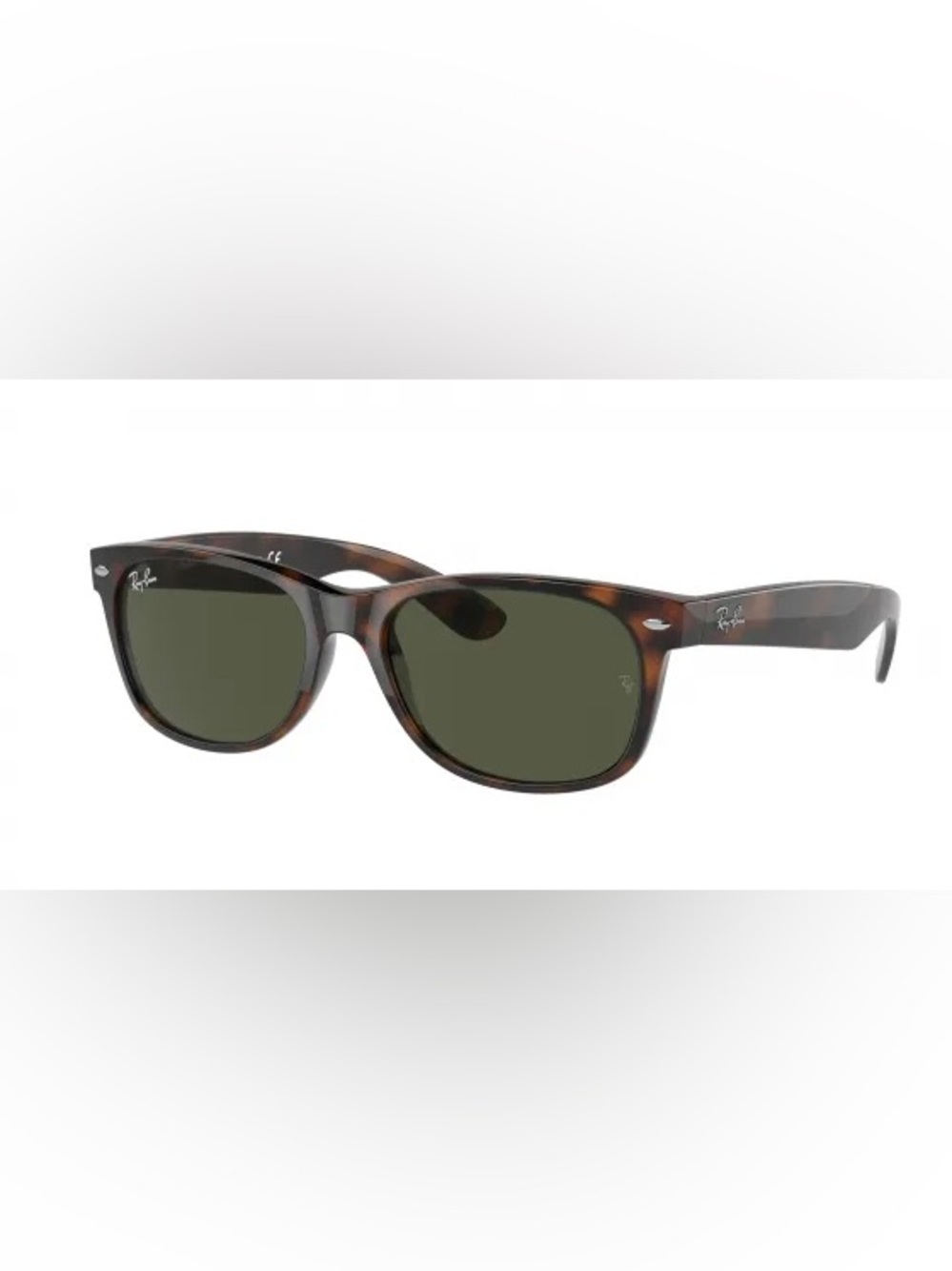 Ray-Ban Tortoise Frame New Wayfarer Sunglasses with Green Lenses